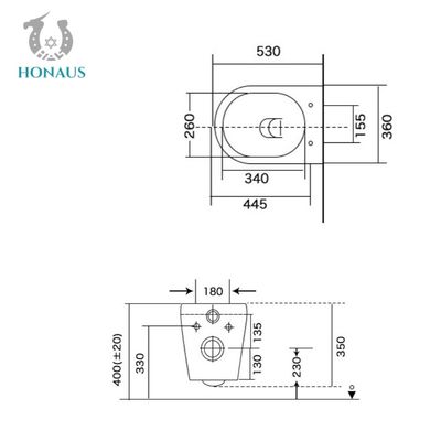 Ceramic High Temperature Forged Luxury CE Hotel Restaurant Wall Hung Toilet Bowl